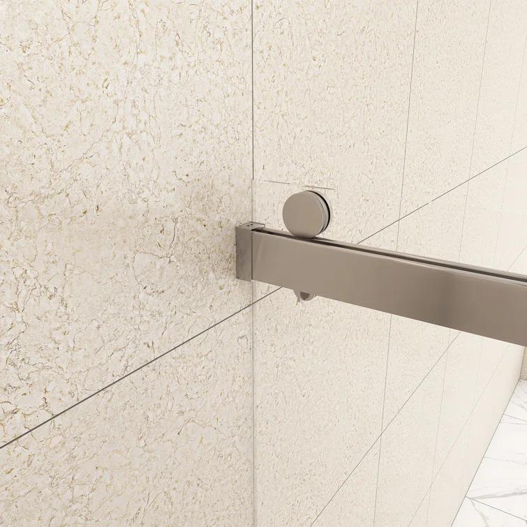 JimsMaison 72" W x 79" H Soft-Closing Double Sliding Frameless Shower Door with Clear Glass JMBGSD03-72BN