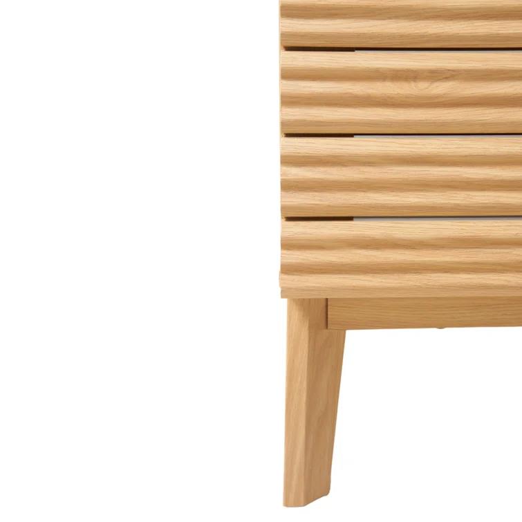 Calandre 30" Slat Modern Farmhouse 2-Shelf Bath Vanity Cabinet Only (Sink Basin not Included)