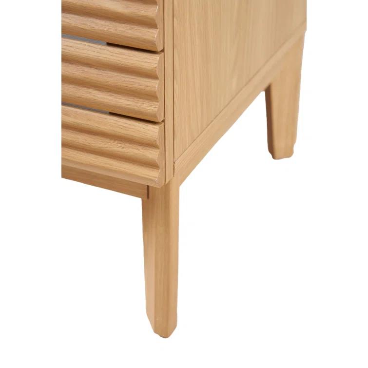 Calandre 30" Slat Modern Farmhouse 2-Shelf Bath Vanity Cabinet Only (Sink Basin not Included)