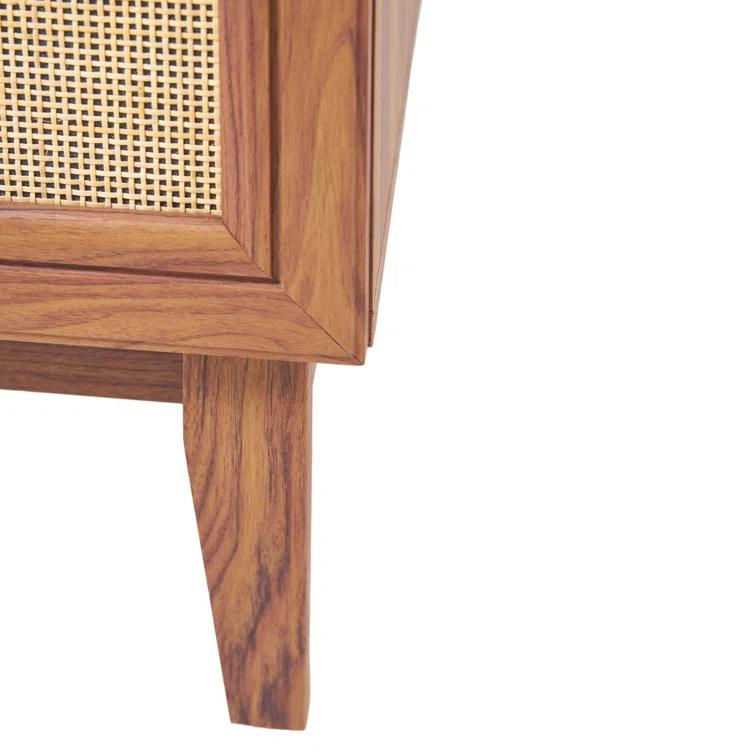 Javer 24" Rattan Modern Farmhouse 2-Shelf Bath Vanity Cabinet Only (Sink Basin not Included)