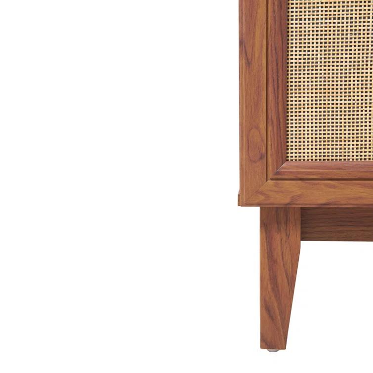 Javer 24" Rattan Modern Farmhouse 2-Shelf Bath Vanity Cabinet Only (Sink Basin not Included)
