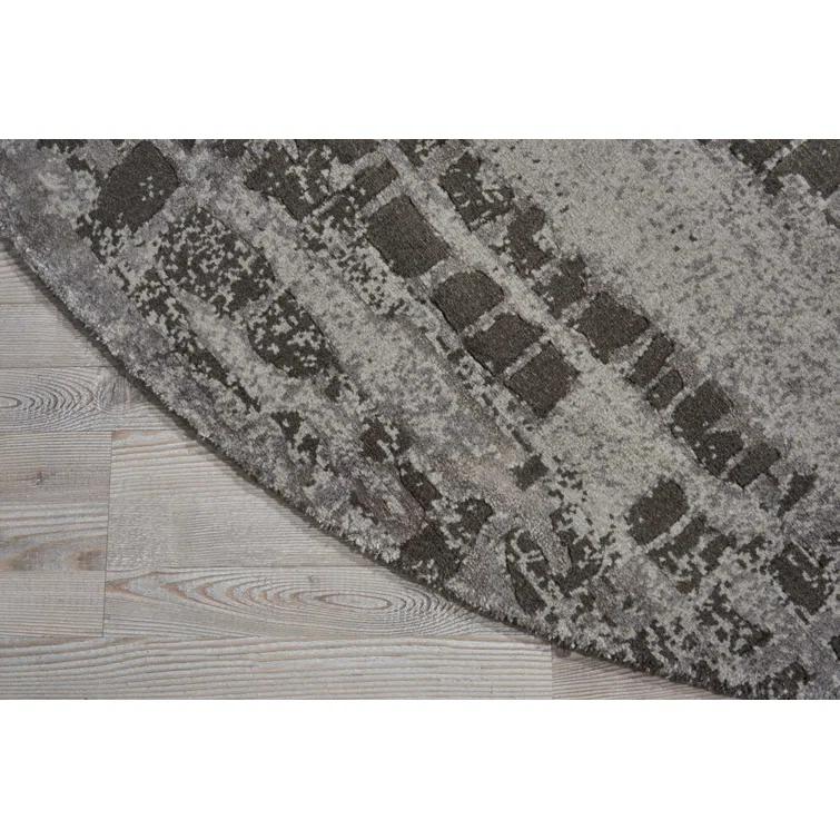 Williston Forge Kyum Abstract Machine Made Loomed Round 8' x 8' Wool Area Rug in Beige/Brown