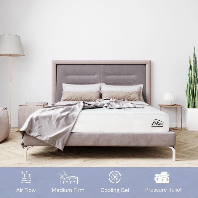 L’Baiet 6” Gel Memory Foam Mattress, Twin Size / Bed in a Box / Medium Firm / Breathable Cooling-Gel Comfort Technology / Pressure Relief / Comfy Support / Soft Fabric Cover / CertiPUR-US Certified