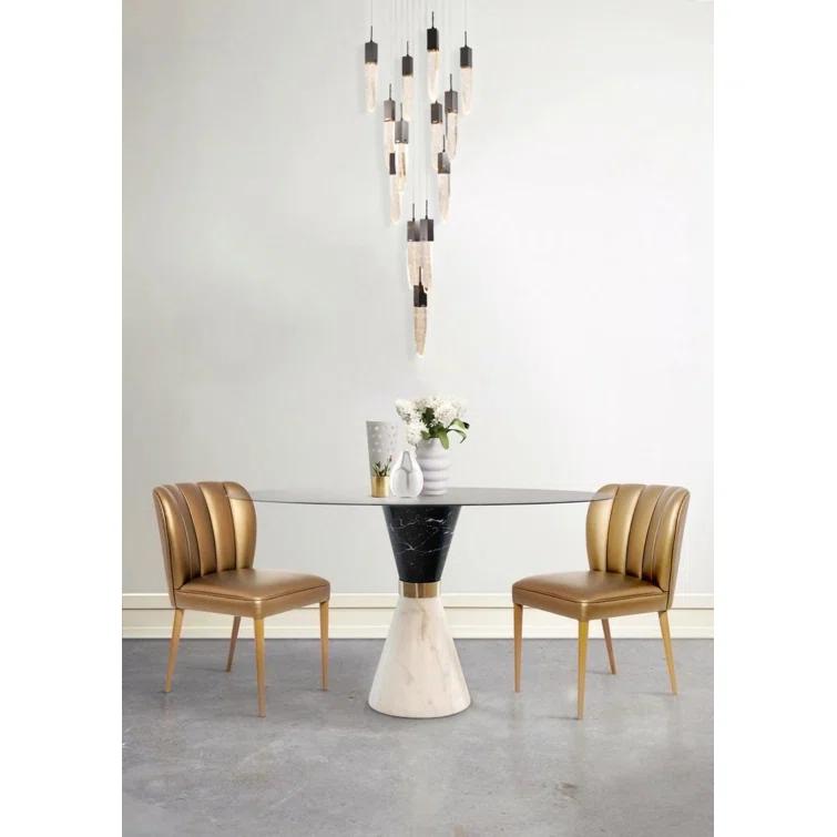Bethel International Chandelier Black  Metal & Crystal
