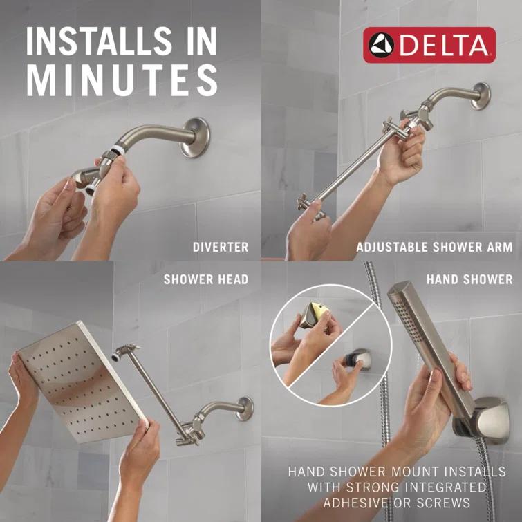 10-inch Raincan Shower Head and Hand Held Shower Combo, Rainfall Shower Head and Hand Shower