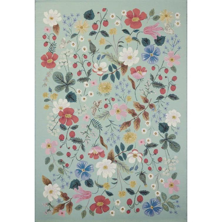 Rifle Paper Co. x Loloi Perennial Mint Indoor / Outdoor Area Rug