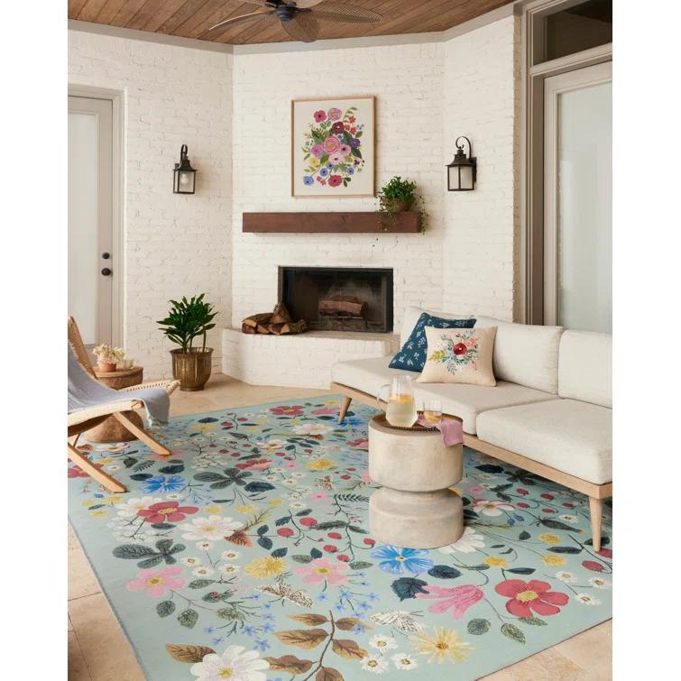 Rifle Paper Co. x Loloi Perennial Mint Indoor / Outdoor Area Rug