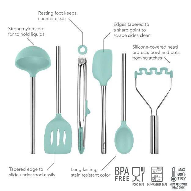 Tovolo Silicone Utensil Set of 6 - Black