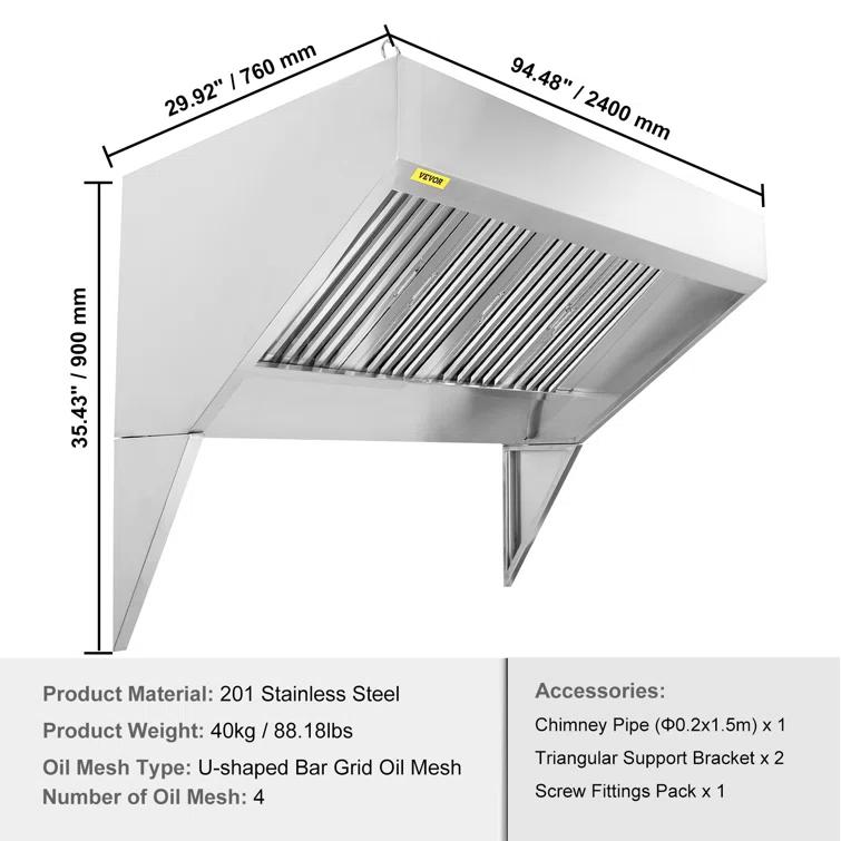 VEVOR Stainless Steel Ducted (Vented) Range Hood