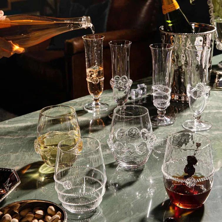 Juliska Heritage 12 oz. Stemless Wine Glass Assorted (Set of 4)