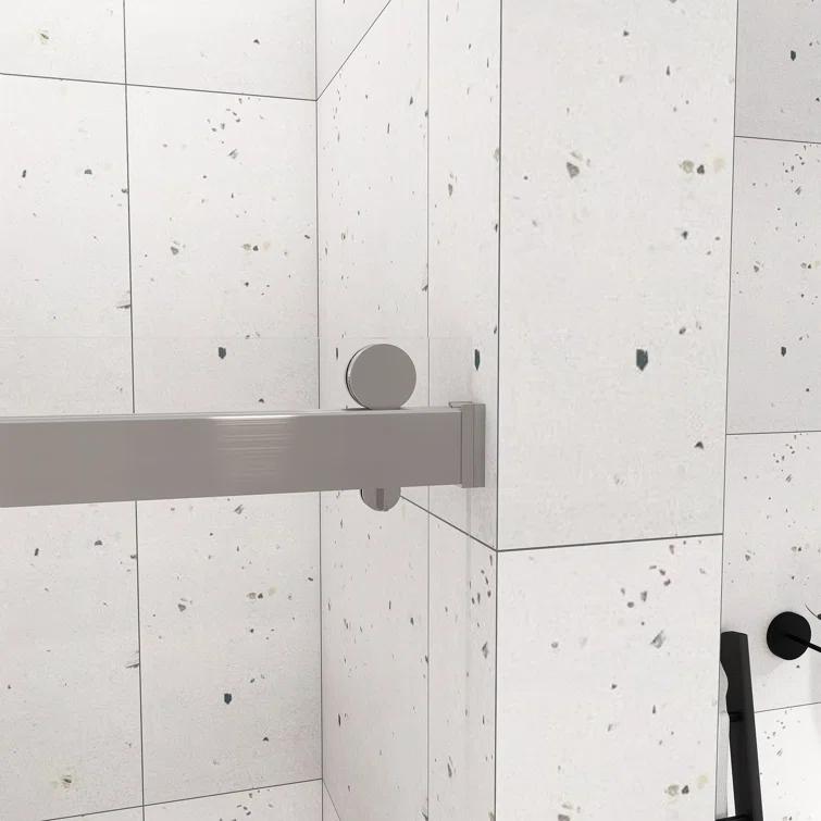 JimsMaison 72" W x 79" H Soft-Closing Double Sliding Frameless Shower Door with Clear Glass JMBGSD03-72BN