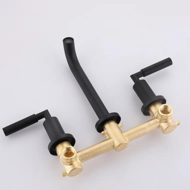 10.08" Widespread Bathroom Faucet 3 Hole, 2-handle Bathroom Sink Faucet with Drain Assembly