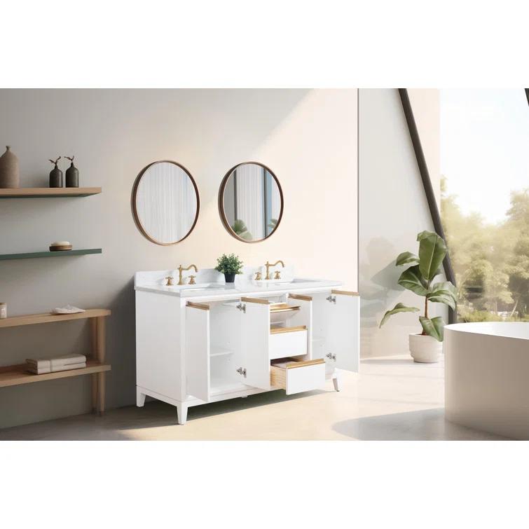 60 Double Bathroom Vanity with Top