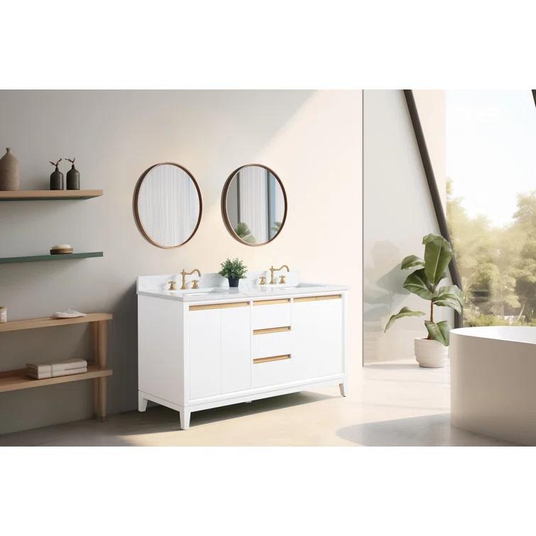 60 Double Bathroom Vanity with Top