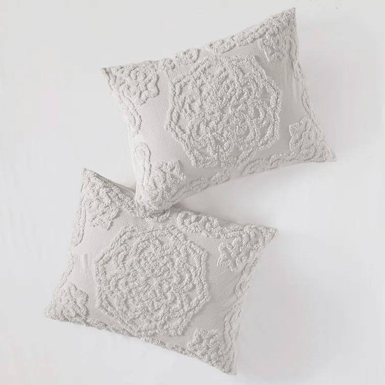 Madison Park Laetitia Tufted Chenille Cotton 3 Piece Medallion Duvet Cover Set