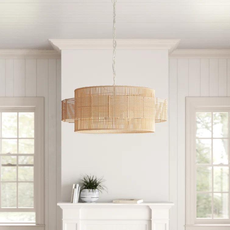 Gaia 2 Light Rattan Dimmable Pendant