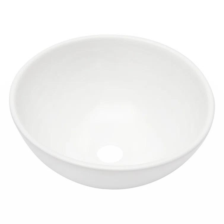 13X13 Inch White Ceramic Circular Vessel Bathroom Sink