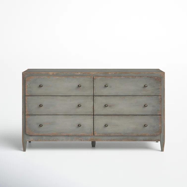 CiaoBella Transitional Gray 68" Double Dresser with Dovetail Drawers