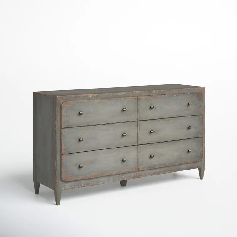 CiaoBella Transitional Gray 68" Double Dresser with Dovetail Drawers