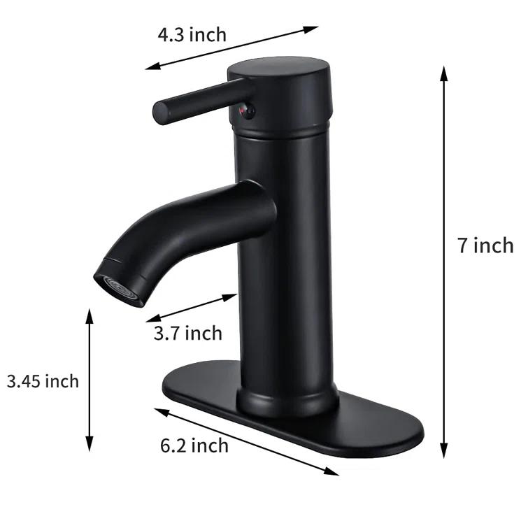 PRIMICOL YYY5G1D Bathroom faucet single hole with pop-up drain for 1-hole or 3-hole installation