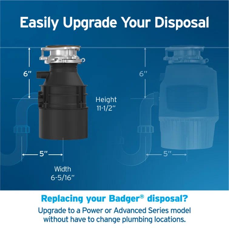 InSinkErator Badger 5XP 3/4 HP Continuous Feed Garbage Disposal
