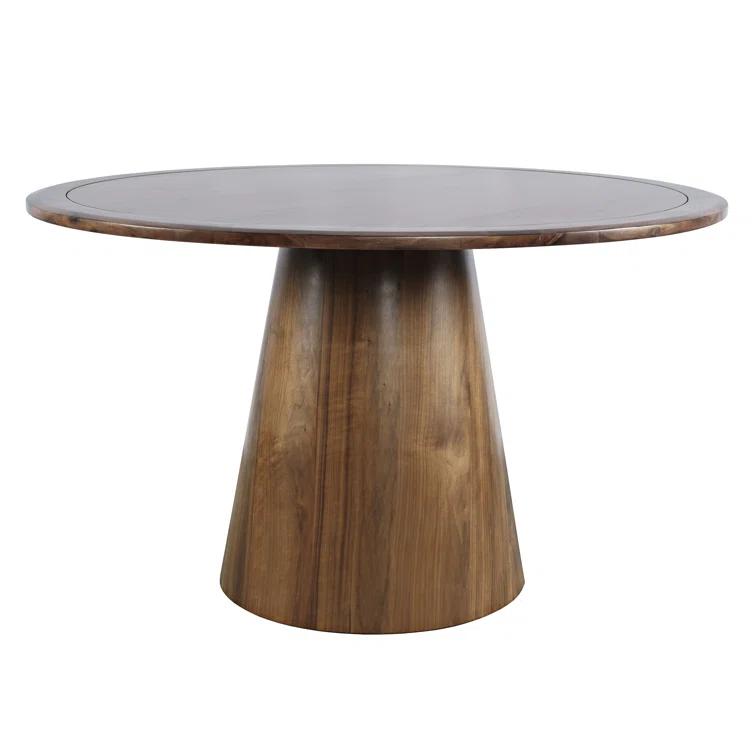 Traiden Mid-century Modern Pedestal 5 Piece Dining Set - Black