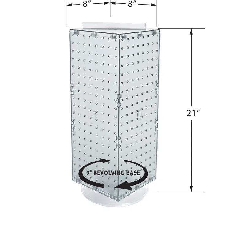 Azar Displays 703385-PNK Four-Sided Revolving 8"W x 20"H Pegboard Counter Display