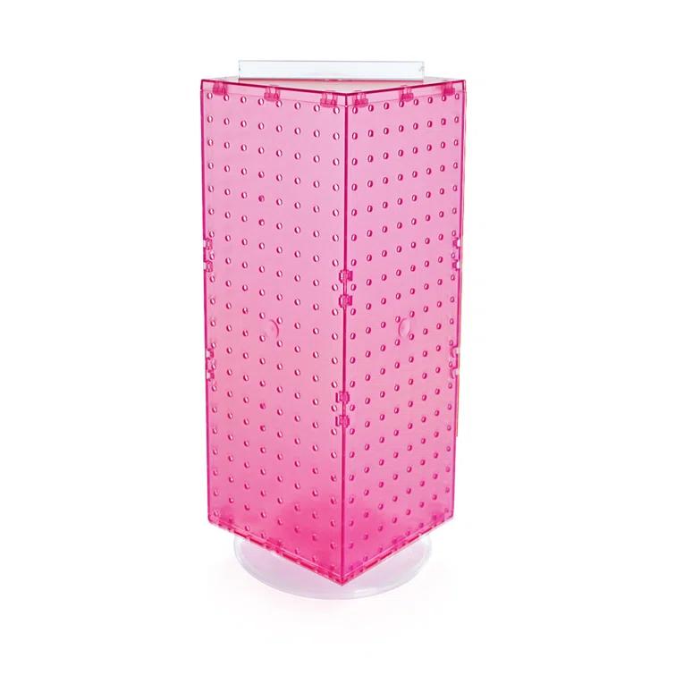 Azar Displays 703385-PNK Four-Sided Revolving 8"W x 20"H Pegboard Counter Display