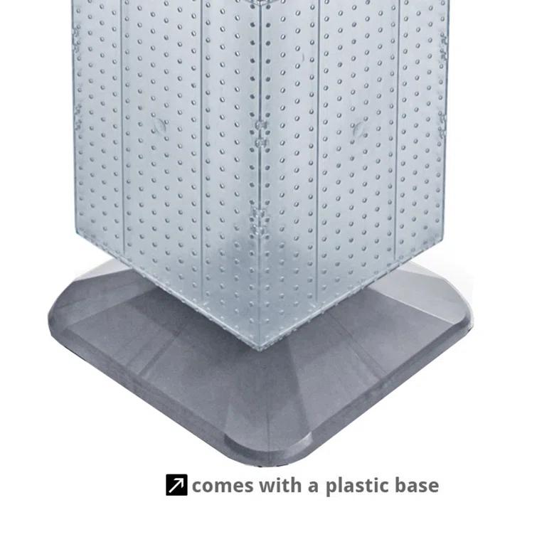 Four-Sided Pegboard Tower Floor Display on Revolving Base. Spinner Rack Stand. Panel Size: 14"W x 40"H
