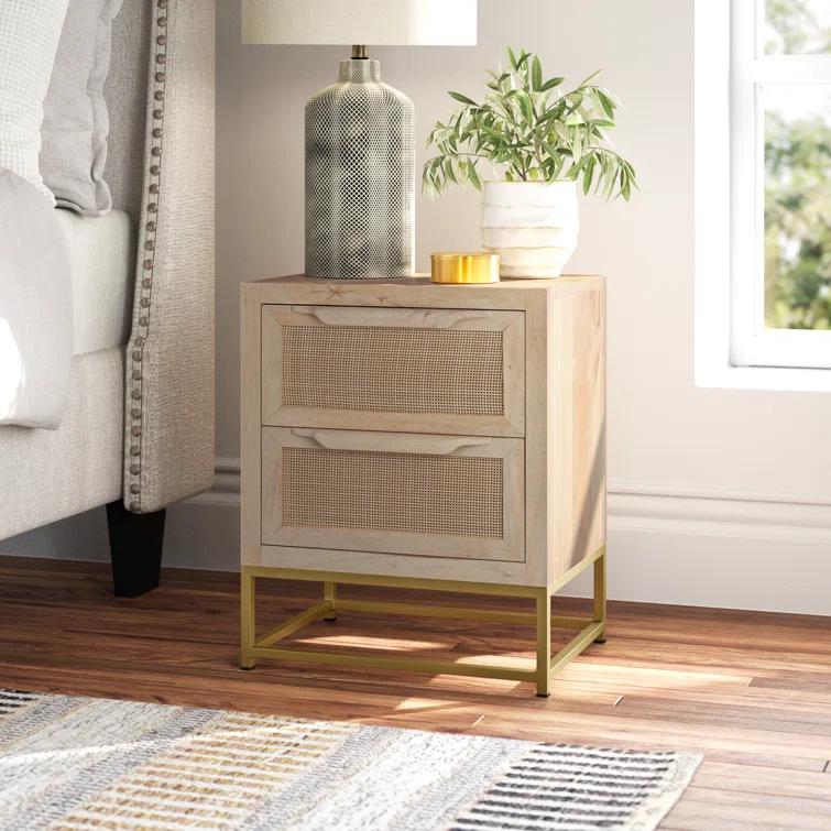 Leanne 2 - Drawer Cane Front Nightstand