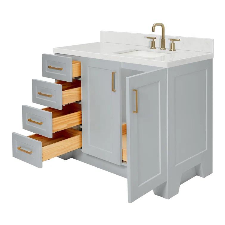 ARIEL Taylor 42 in. W x 21.5 in. D Bath Vanity Cabinet Only in Grey