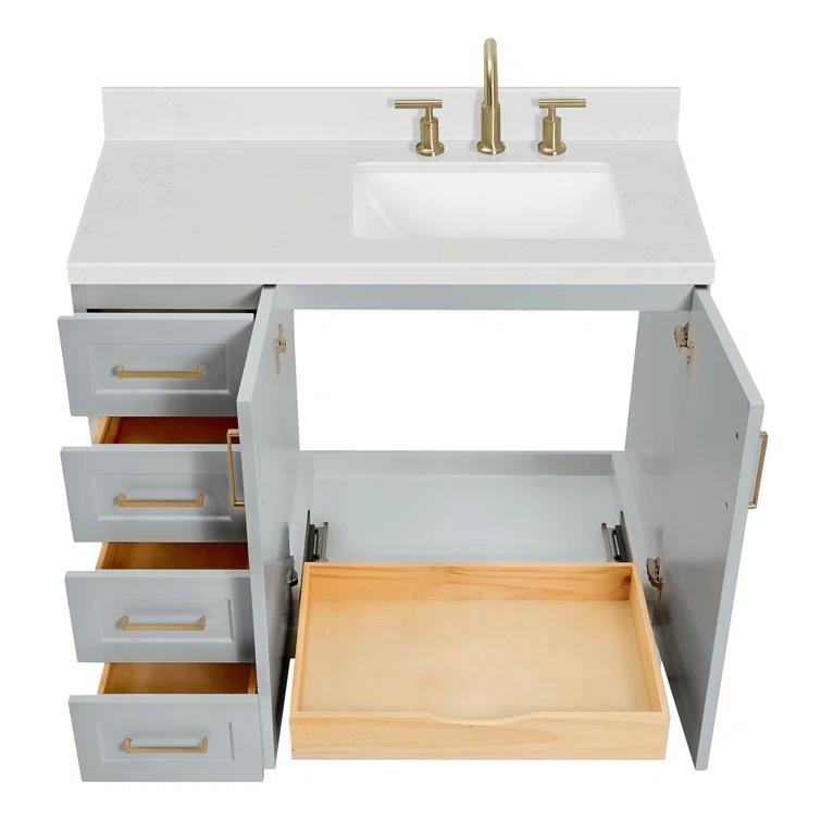 ARIEL Taylor 42 in. W x 21.5 in. D Bath Vanity Cabinet Only in Grey