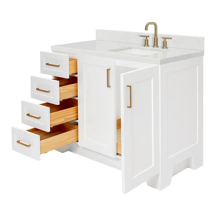 Ariel Q042srcqrvo Taylor 42" Free Standing Single Basin Vanity Set - White
