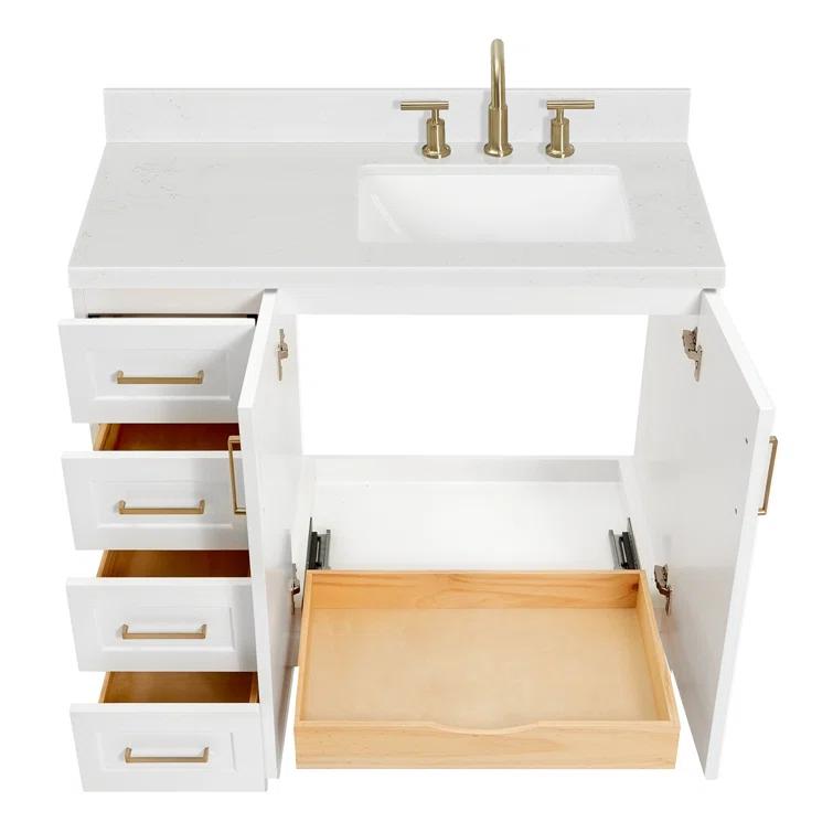 Ariel Q042srcqrvo Taylor 42" Free Standing Single Basin Vanity Set - White