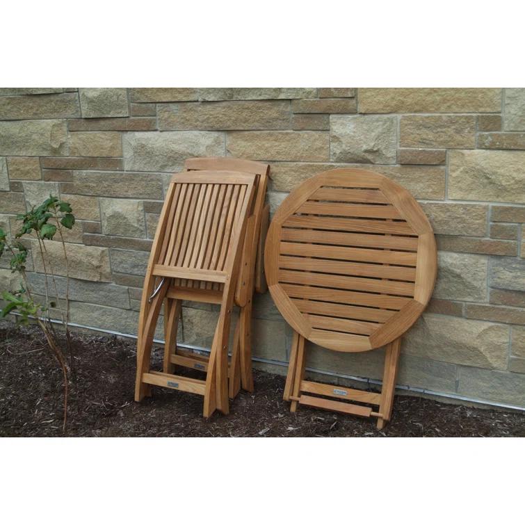 Braxton Teak Wood Folding Patio Dining Chair with Cushions