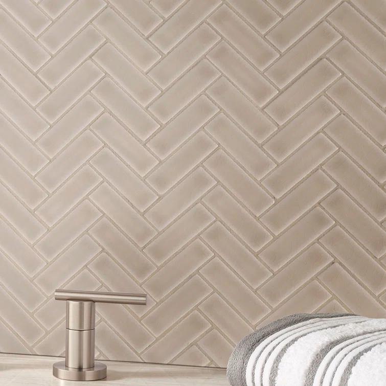 Herringbone 1" x 3" Glossy Ceramic Mosaic Tile