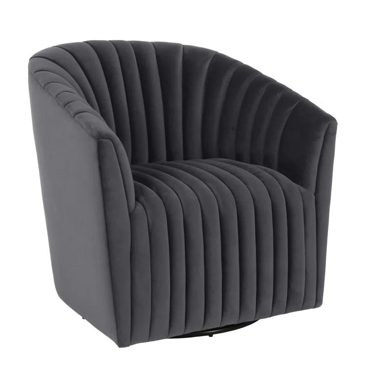 Upholstered Swivel Barrel Chair