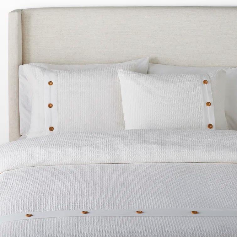 Marcus 3 Piece Cotton Waffle Weave Duvet Cover Set