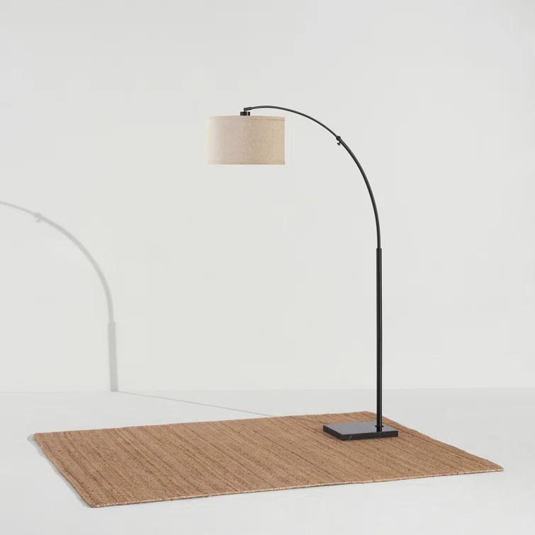 Brightech Logan 76 in. Adjustable and Extendable LED Arched Gold Floor Lamp with Weighted Marble Base - LED Bulb Included
