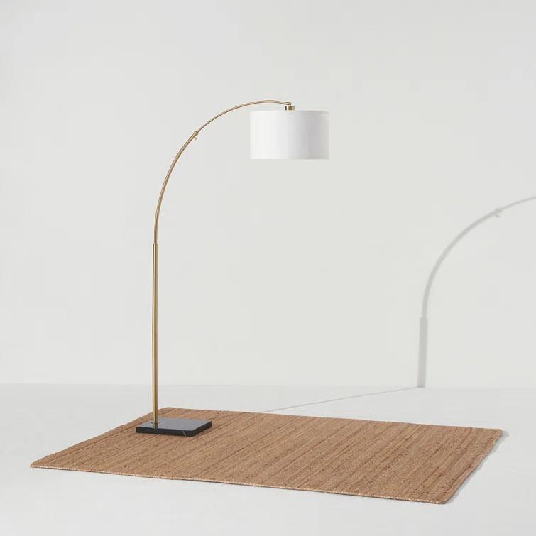 Logan 76 in. Modern Adjustable and Extendable LED Floor Lamp with Fabric Drum Shade