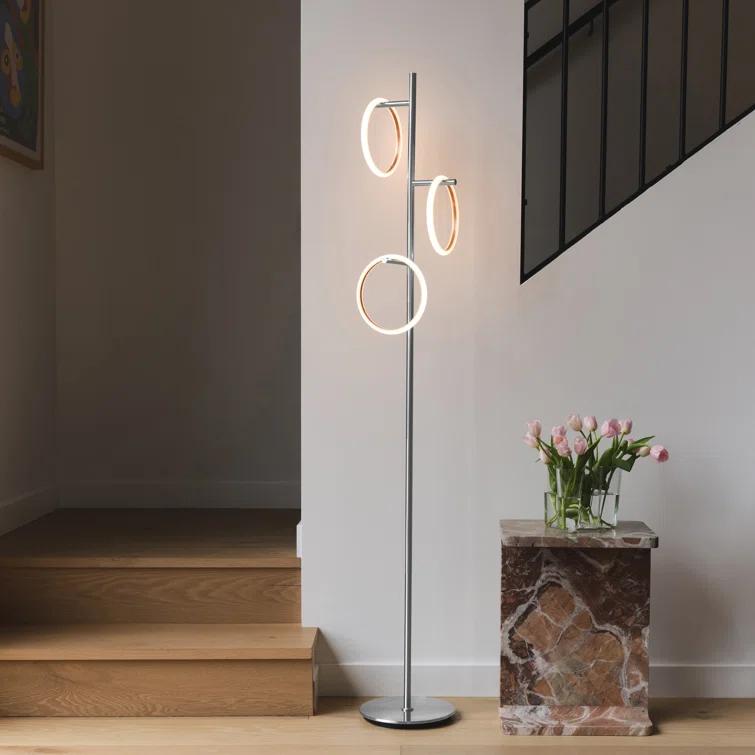 Brightech Saturn 66 in. Industrial 3-Light 3-Way Dimming LED Floor Lamp