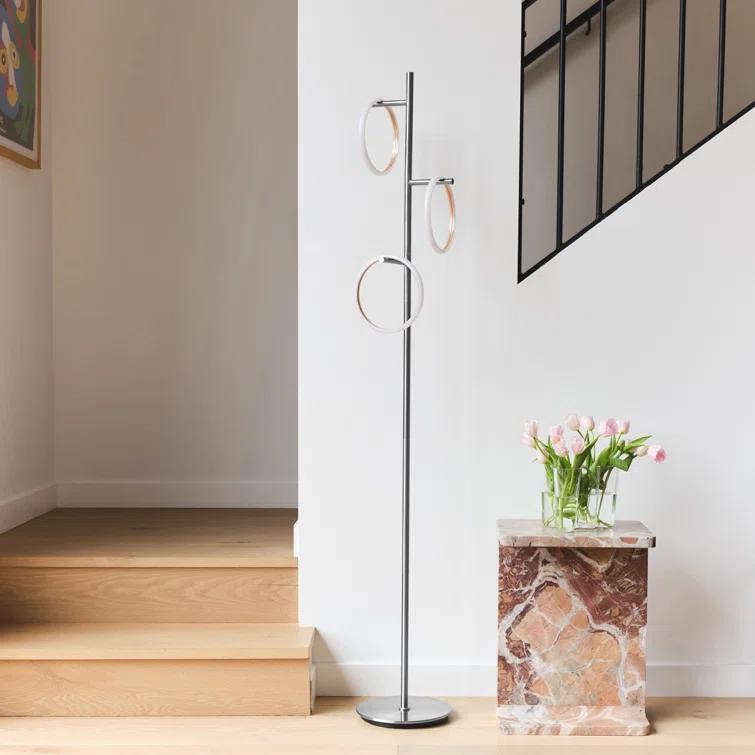 Brightech Saturn 66 in. Industrial 3-Light 3-Way Dimming LED Floor Lamp