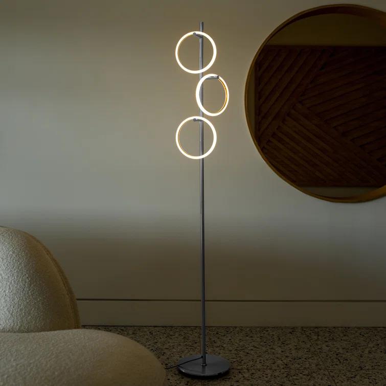 Brightech Saturn 66 in. Industrial 3-Light 3-Way Dimming LED Floor Lamp