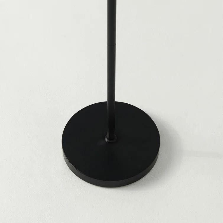 Brightech Swoop 69 in. Mid Century Modern Adjustable Curved Black Standing Lamp with Metal Bowl Shade and Gold Finish - LED Bulb Included