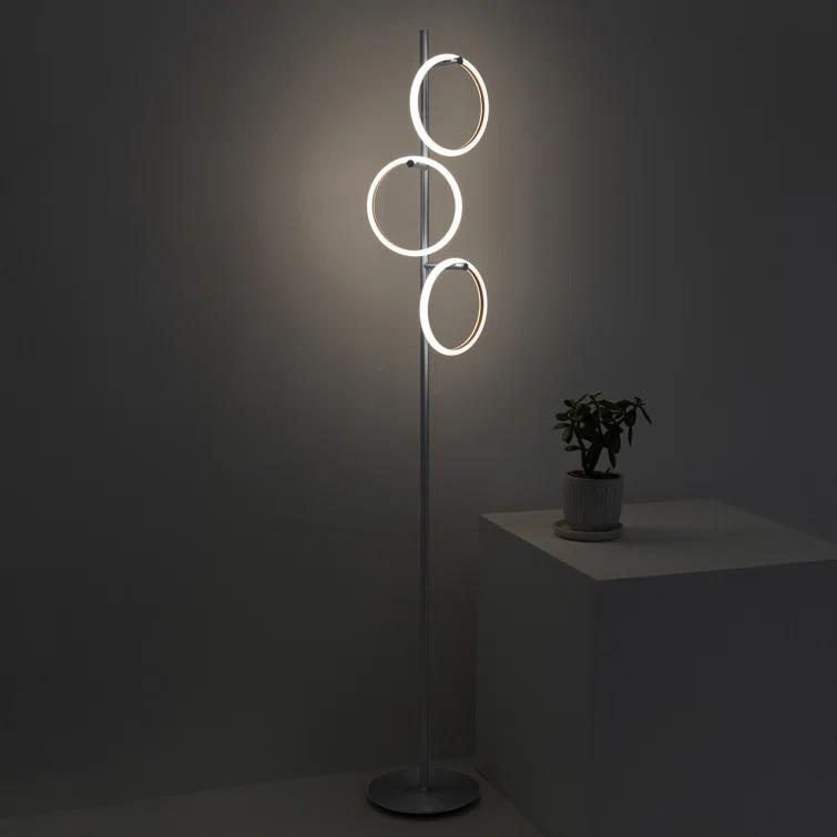 Brightech Saturn 66 in. Industrial 3-Light 3-Way Dimming LED Floor Lamp
