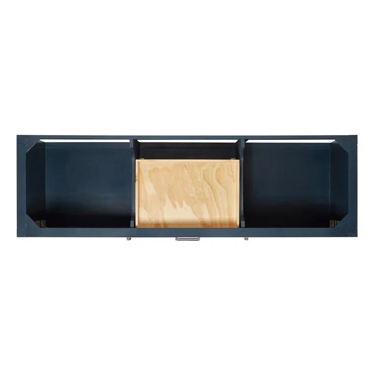 Bay Hill 72.25 in. W x 22 in. D x 36 in. H Double Sink Freestanding Bath Vanity in Midnight Blue with Man-Made Stone Top