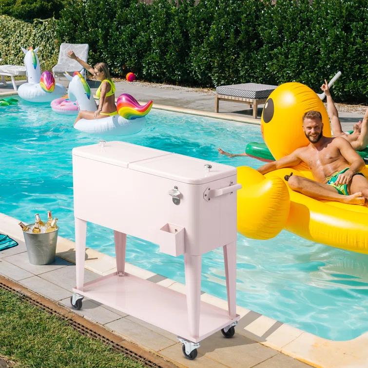 80 Qt. Outdoor Rolling Cooler Cart