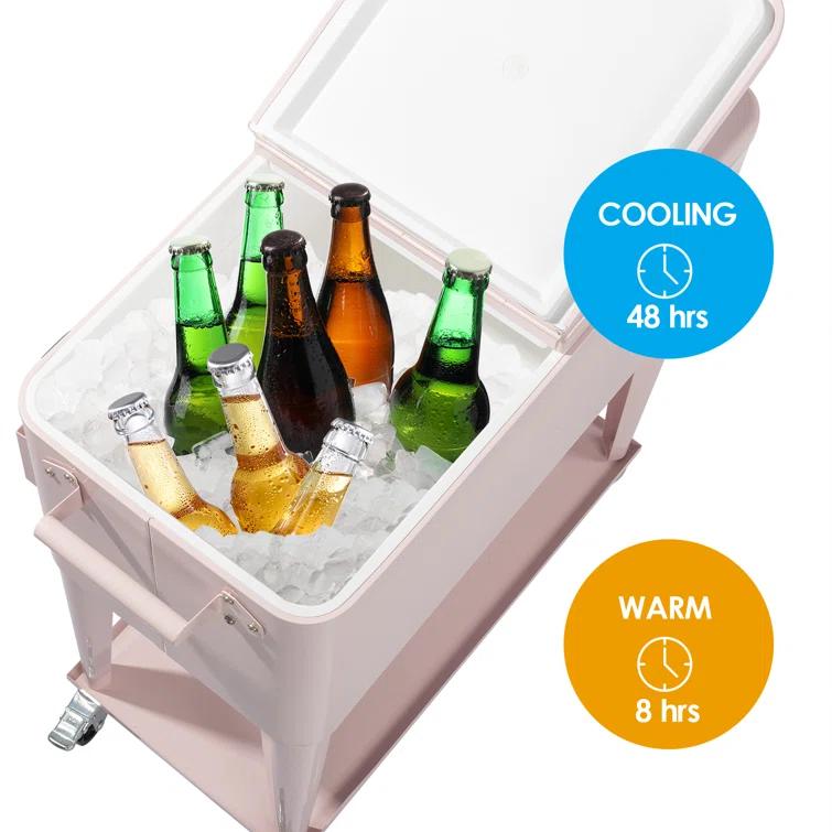 80 Qt. Outdoor Rolling Cooler Cart