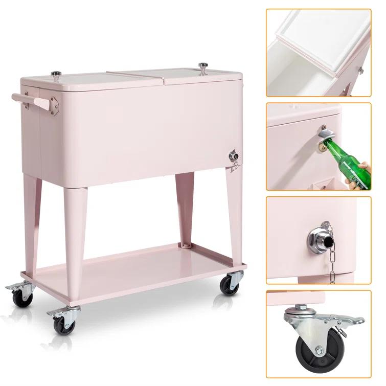 80 Qt. Outdoor Rolling Cooler Cart