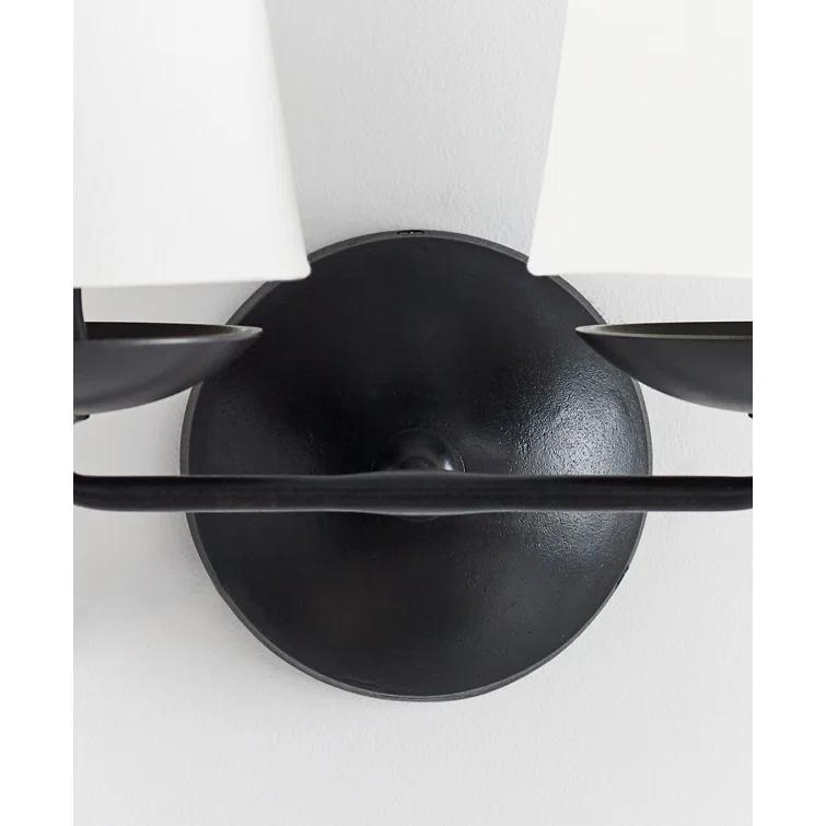 Black Iron Dimmable Wall Sconce with Cone Shades